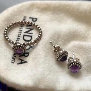 COPY - Pandora matching ring and earring set